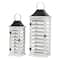 Modern Farmhouse White Wooden Shutter Lantern Set, 25.5" & 19"